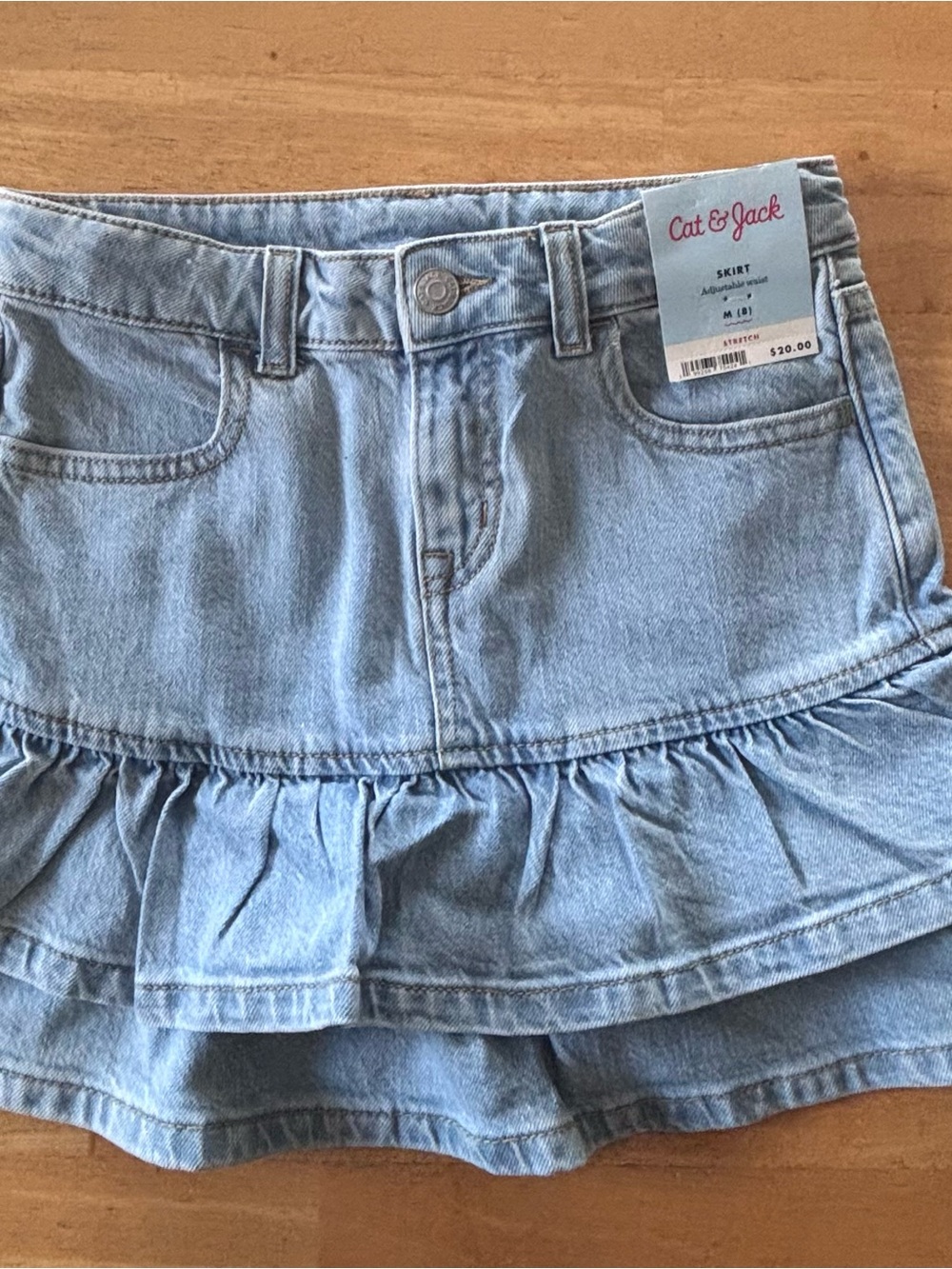 Cat & Jack Light Wash Denim Ruffle Skirt
